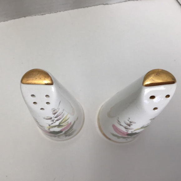 VINTAGE ROYAL STEWART BONE CHINA FLORAL SALT & PEPPER ENGLAND - Picture 4 of 7